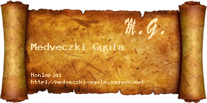 Medveczki Gyula névjegykártya